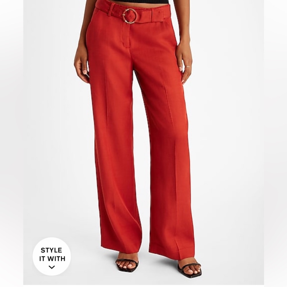 Express Editor Mid Rise Linen Blend